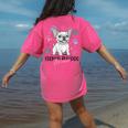 French Bulldog Mama Frenchie Dog Mom Women's Comfort Colors T-Shirt Back Print Crunchberry