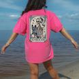 Frenchie Dog Mom Tarot Card French Bulldog Skeleton Mom Women's Comfort Colors T-Shirt Back Print Crunchberry
