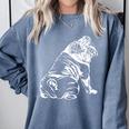 English Bulldog Dog Hund Gift Comfort Colors Sweatshirt Blue Jean