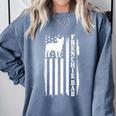 French Bulldog American Flag Frenchie Dog Comfort Colors Sweatshirt Blue Jean