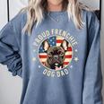 For French Bulldog Lovers Men Proud Frenchie Dog Dad Comfort Colors Sweatshirt Blue Jean