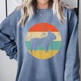 French Bulldog Retro Dog Comfort Colors Sweatshirt Blue Jean
