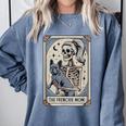 Frenchie Dog Mom Tarot Card French Bulldog Skeleton Mom Comfort Colors Sweatshirt Blue Jean