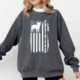 French Bulldog American Flag Frenchie Dog Comfort Colors Sweatshirt Pepper