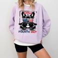 Chill The Fourth Out 4th Of July Cute French Bulldog Comfort Colors Sweatshirt Orchid