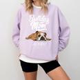 English Bulldog Apparel Bulldog Mom Life Is Ruff Comfort Colors Sweatshirt Orchid