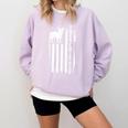 French Bulldog American Flag Frenchie Dog Comfort Colors Sweatshirt Orchid