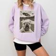 French Bulldog And UFO UFO And French Bulldog Selfie Comfort Colors Sweatshirt Orchid