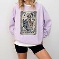 Frenchie Dog Mom Tarot Card French Bulldog Skeleton Mom Comfort Colors Sweatshirt Orchid