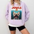 Tan Frenchie Jowls Fawn French Bulldog Mom Top Dad Comfort Colors Sweatshirt Orchid