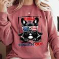 Chill The Fourth Out 4th Of July Cute French Bulldog Comfort Colors Sweatshirt Crimson