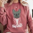 The Dogfather French Bulldog Dad Frenchie Papa T-Shirt Comfort Colors Sweatshirt Crimson