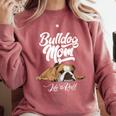 English Bulldog Apparel Bulldog Mom Life Is Ruff Comfort Colors Sweatshirt Crimson