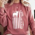 French Bulldog American Flag Frenchie Dog Comfort Colors Sweatshirt Crimson