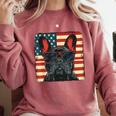 French Bulldog Dog Motif USA Patriot 4th Of July Comfort Colors Sweatshirt Crimson