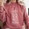French Bulldog For Lover Happy Fathers Day Frenchie Dad Comfort Colors Sweatshirt Crimson