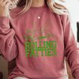 French Bulldog Rolling Fatties Dog Lover Puppy Owner Comfort Colors Sweatshirt Crimson