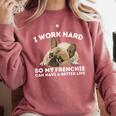 Frenchie Better Life French Bulldog Dog Lover Comfort Colors Sweatshirt Crimson
