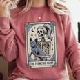 Frenchie Dog Mom Tarot Card French Bulldog Skeleton Mom Comfort Colors Sweatshirt Crimson