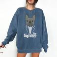 The Dogfather French Bulldog Dad Frenchie Papa T-Shirt Comfort Colors Sweatshirt Denim