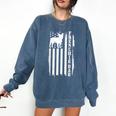 French Bulldog American Flag Frenchie Dog Comfort Colors Sweatshirt Denim