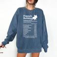 French Bulldog Facts Nutrition Frenchie Lover Comfort Colors Sweatshirt Denim