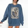 Frenchie Dog Mom Tarot Card French Bulldog Skeleton Mom Comfort Colors Sweatshirt Denim