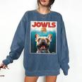 Tan Frenchie Jowls Fawn French Bulldog Mom Top Dad Comfort Colors Sweatshirt Denim