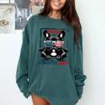 Chill The Fourth Out 4th Of July Cute French Bulldog Comfort Colors Sweatshirt Blue Spruce