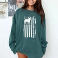 French Bulldog American Flag Frenchie Dog Comfort Colors Sweatshirt Blue Spruce