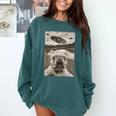 French Bulldog And UFO UFO And French Bulldog Selfie Comfort Colors Sweatshirt Blue Spruce