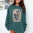 Frenchie Dog Mom Tarot Card French Bulldog Skeleton Mom Comfort Colors Sweatshirt Blue Spruce