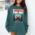 Tan Frenchie Jowls Fawn French Bulldog Mom Top Dad Comfort Colors Sweatshirt Blue Spruce