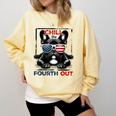 Chill The Fourth Out 4th Of July Cute French Bulldog Comfort Colors Sweatshirt Butter