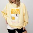 Drink Beer & Hang With My Frenchie French Bulldog Dad Comfort Colors Sweatshirt Butter