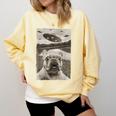 French Bulldog And UFO UFO And French Bulldog Selfie Comfort Colors Sweatshirt Butter