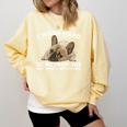 Frenchie Better Life French Bulldog Dog Lover Comfort Colors Sweatshirt Butter