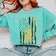 Camo US Flag French Bulldog Frenchie Patriot Dog Lover Comfort Colors Sweatshirt Chalky Mint