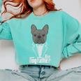 The Dogfather French Bulldog Dad Frenchie Papa T-Shirt Comfort Colors Sweatshirt Chalky Mint