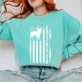French Bulldog American Flag Frenchie Dog Comfort Colors Sweatshirt Chalky Mint