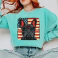 French Bulldog Dog Motif USA Patriot 4th Of July Comfort Colors Sweatshirt Chalky Mint