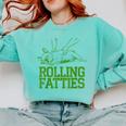 French Bulldog Rolling Fatties Dog Lover Puppy Owner Comfort Colors Sweatshirt Chalky Mint