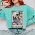 Frenchie Dog Mom Tarot Card French Bulldog Skeleton Mom Comfort Colors Sweatshirt Chalky Mint