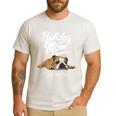 English Bulldog Apparel Bulldog Mom Life Is Ruff Men's Casual T-Shirt White