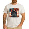 French Bulldog Dog Motif USA Patriot 4th Of July Men's Casual T-Shirt White