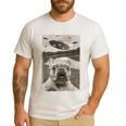French Bulldog And UFO UFO And French Bulldog Selfie Men's Casual T-Shirt White