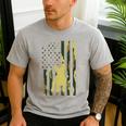 Camo US Flag French Bulldog Frenchie Patriot Dog Lover Men's Casual T-Shirt Sport Grey