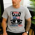Chill The Fourth Out 4th Of July Cute French Bulldog Men's Casual T-Shirt Sport Grey