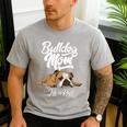 English Bulldog Apparel Bulldog Mom Life Is Ruff Men's Casual T-Shirt Sport Grey