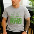 French Bulldog Rolling Fatties Dog Lover Puppy Owner Men's Casual T-Shirt Sport Grey